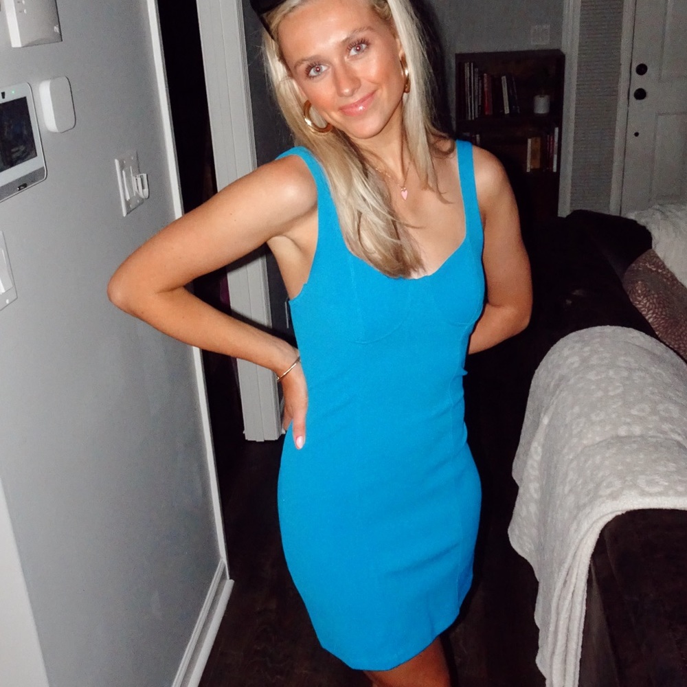 ZARA blue corset style mini dress Size Medium